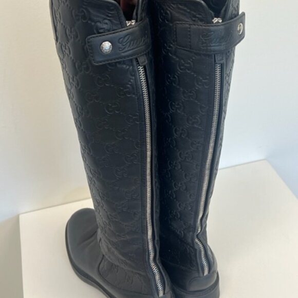 GUCCI GG Embossed leather riding boots us 7/ EU 37 - Picture 5 of 10